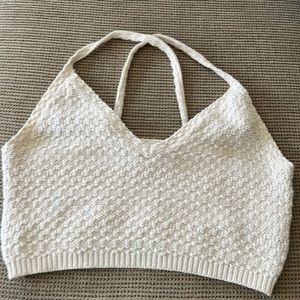 Cream crochet top adjustable